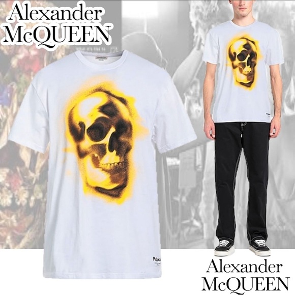 Alexander McQueen Spray Paint Skull Tee Size Large Men’s Unisex NEW NWOT - Picture 4 of 9